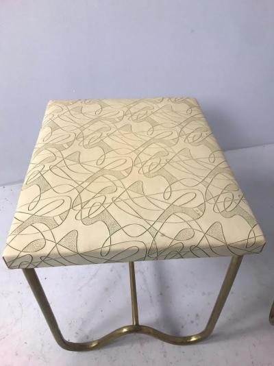 Carlo Mollino PAIR OF ITALIAN MIDCENTURY STOOLS COVERED IN ASTRALE RESINFLEX