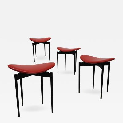 Carlo Mollino Set of Four Lutrario Stools designed by Carlo Mollino Italy 1959