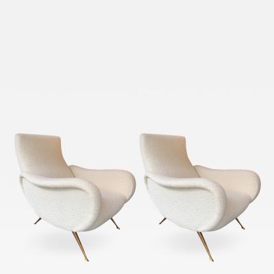 Carlo Monti Pair of Italian Armchairs Saluzzo by Carlo Monti for CMG Italy 1950s