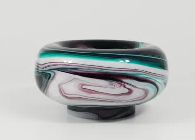 Carlo Moretti Carlo Moretti Large Murano Marble Glass Bowl Vide Poche Pocket tray Italy 1960