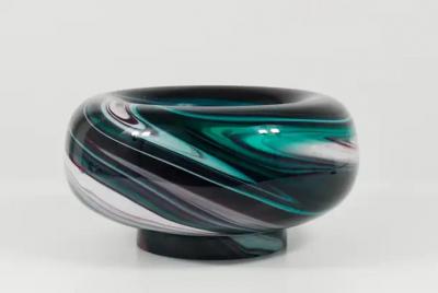 Carlo Moretti Carlo Moretti Large Murano Marble Glass Bowl Vide Poche Pocket tray Italy 1960