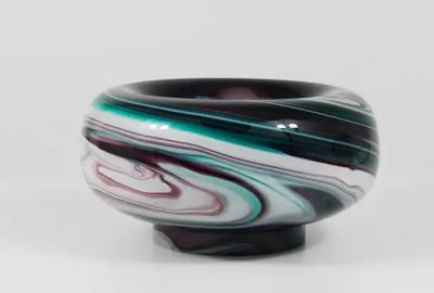 Carlo Moretti Carlo Moretti Large Murano Marble Glass Bowl Vide Poche Pocket tray Italy 1960