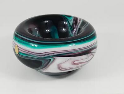 Carlo Moretti Carlo Moretti Large Murano Marble Glass Bowl Vide Poche Pocket tray Italy 1960