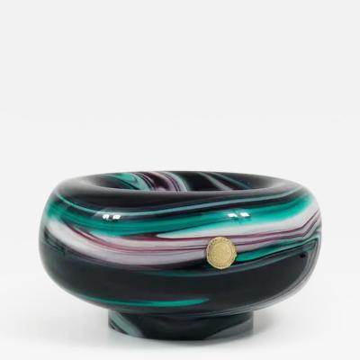 Carlo Moretti Carlo Moretti Large Murano Marble Glass Bowl Vide Poche Pocket tray Italy 1960