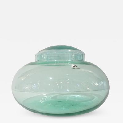 Carlo Moretti Vintage Carlo Moretti 1980s Round Apple Mint Murano Crystal Glass Box