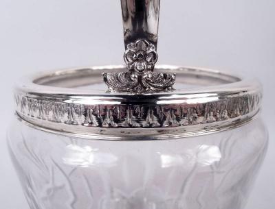 Carlo Mugnaini Italian Midcentury Classical Silver Cut Glass Ice Bucket