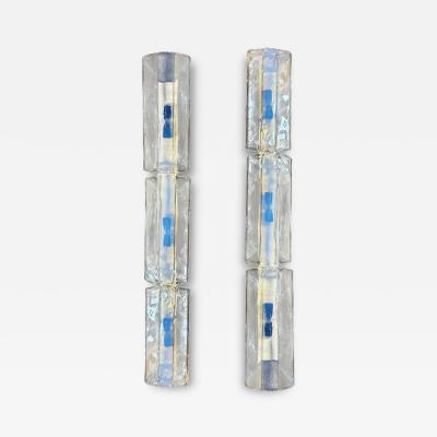 Carlo Nason 3 Tier 1970s Murano Glass Wall Sconces by Carlo Nason for AV Mazzega Set of 2