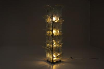 Carlo Nason Cactus Lamp by Carlo Nason for Mazzega in Clear Blue Glass Italy 1970s