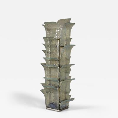Carlo Nason Cactus Lamp by Carlo Nason for Mazzega in Clear Blue Glass Italy 1970s