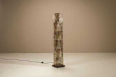 Carlo Nason Carlo Nason Floorlamp LT 379 for Mazzega in Cristal and Tobacco Italy 1970s