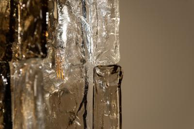 Carlo Nason Carlo Nason Floorlamp LT 379 for Mazzega in Cristal and Tobacco Italy 1970s