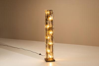 Carlo Nason Carlo Nason Floorlamp LT 379 for Mazzega in Cristal and Tobacco Italy 1970s