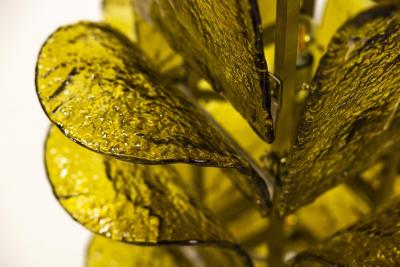 Carlo Nason Carlo Nason LT 320 Cactus Floor Lamp in Yellow Murano for Mazzega Italy 1960s