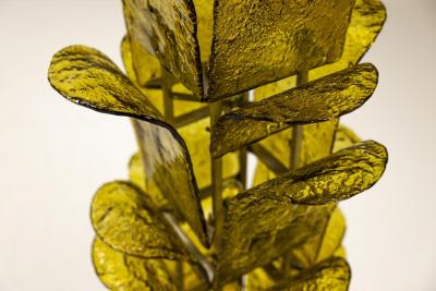 Carlo Nason Carlo Nason LT 320 Cactus Floor Lamp in Yellow Murano for Mazzega Italy 1960s