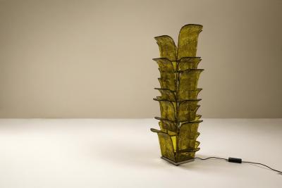 Carlo Nason Carlo Nason LT 320 Cactus Floor Lamp in Yellow Murano for Mazzega Italy 1960s