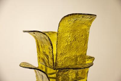 Carlo Nason Carlo Nason LT 320 Cactus Floor Lamp in Yellow Murano for Mazzega Italy 1960s