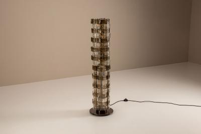 Carlo Nason Carlo Nason LT 378 Floorlamp Mixed Cristal and Tobacco Glass for Mazzega Italy