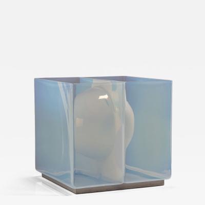 Carlo Nason Carlo Nason LT323 Table Lamp and Vase in Opaline Glass for Mazzega Italy 1975