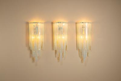 Carlo Nason Carlo Nason Large LP 242 Wall Lights in Opaline Set of 3 for Mazzega Italy