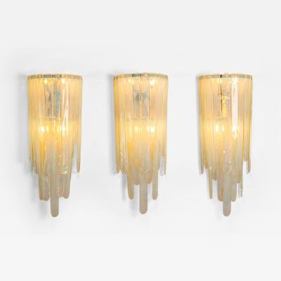 Carlo Nason Carlo Nason Large LP 242 Wall Lights in Opaline Set of 3 for Mazzega Italy