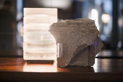 Carlo Nason Carlo Nason Table lamp in Pulegoso glass Murano late 1960s