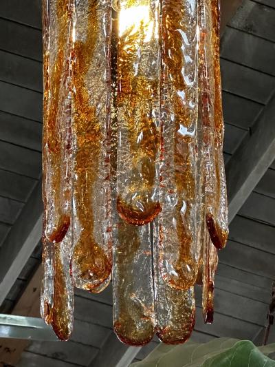 Carlo Nason Cascade Mazzega Chandelier by Carlo Nason for Mazzega in Murano Glass 1970