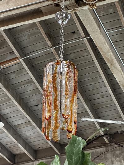 Carlo Nason Cascade Mazzega Chandelier by Carlo Nason for Mazzega in Murano Glass 1970