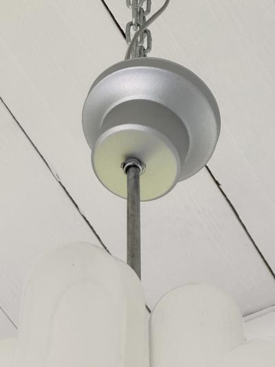 Carlo Nason Chandelier Torpedo Murano Glass Metal by Carlo Nason for Mazzega Italy 1970s