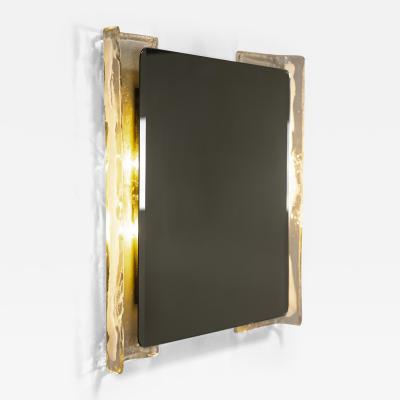 Carlo Nason Illuminated Mirror in Murano and Metal by Carlo Nason for Mazzega Italy 1970s