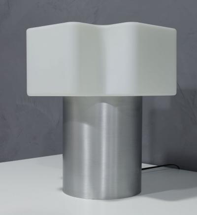 Carlo Nason Italian Glass and Aluminum Table Lamp Made in Italy