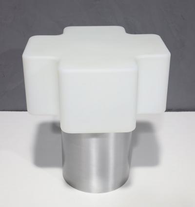 Carlo Nason Italian Glass and Aluminum Table Lamp Made in Italy