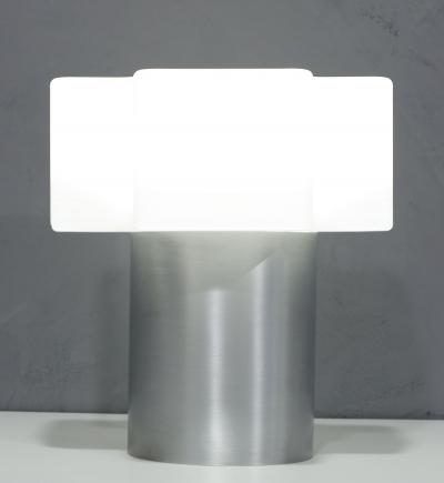 Carlo Nason Italian Glass and Aluminum Table Lamp Made in Italy