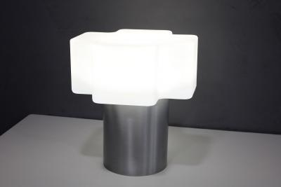 Carlo Nason Italian Glass and Aluminum Table Lamp Made in Italy