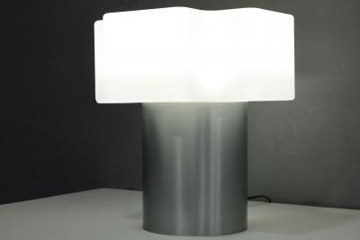 Carlo Nason Italian Glass and Aluminum Table Lamp Made in Italy