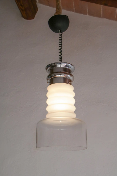 Carlo Nason Italian Mid Century Modern Carlo Nason Space Age Pendant Lamp 1970s