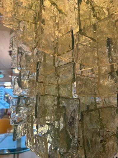 Carlo Nason Large Carlo Nason for Mazzega opalescent Murano glass chandelier