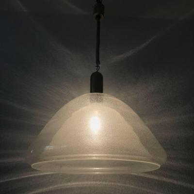 Carlo Nason Large Two Layer Murano Glass Pendant Lamp by Carlo Nason for Mazzega 1960s