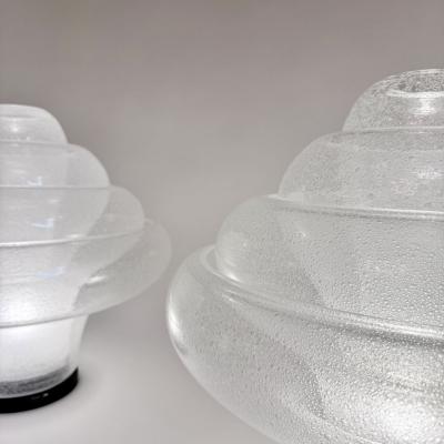 Carlo Nason Lotus LT 305 Pair of Pulegoso Murano Glass Table Lamps by Nason for AV Mazzega