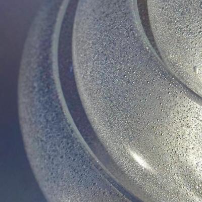 Carlo Nason Lotus LT 305 Pair of Pulegoso Murano Glass Table Lamps by Nason for AV Mazzega