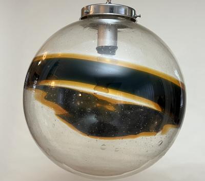 Carlo Nason Mazzega Chandelier with Abstract Colored Band by Carlo Nason 1970 Italy
