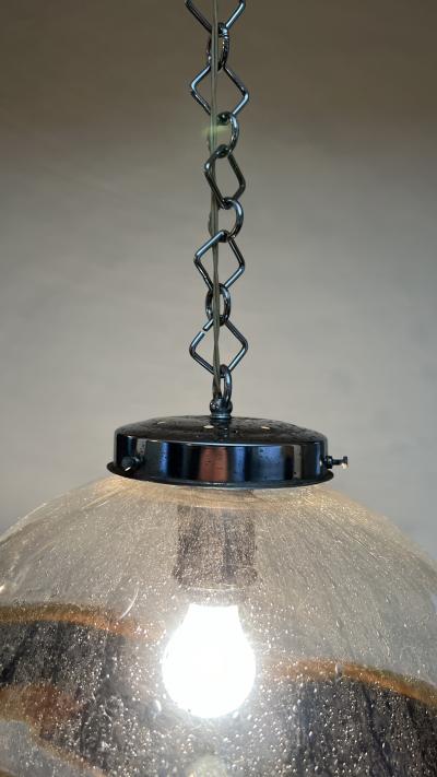 Carlo Nason Mazzega Chandelier with Abstract Colored Band by Carlo Nason 1970 Italy