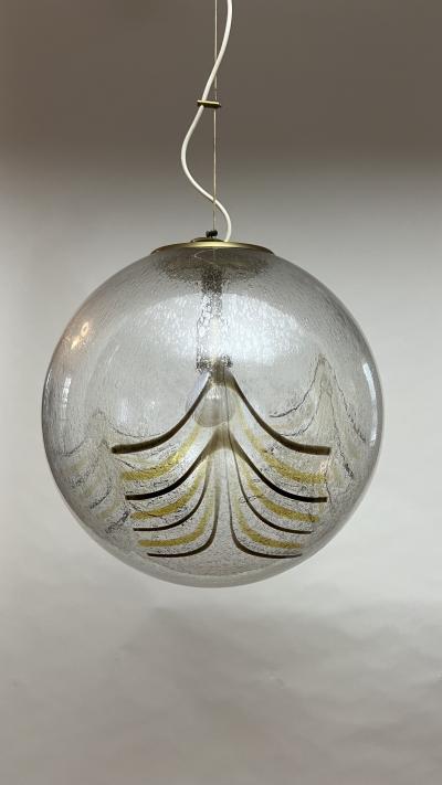 Carlo Nason Mazzega Chandelier with Chevron Pattern by Carlo Nason 1970 Italy
