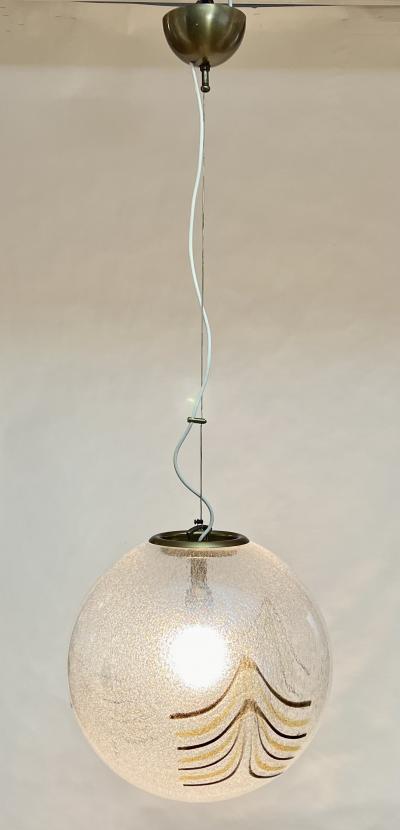 Carlo Nason Mazzega Chandelier with Chevron Pattern by Carlo Nason 1970 Italy
