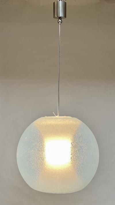 Carlo Nason Mazzega Chandelier with Suspendent Inner Shade by Carlo Nason 1970 Italy