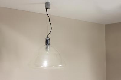 Carlo Nason Mazzega Pendant Lamp in Bullicante Murano Glass by Carlo Nason Italy 1970s