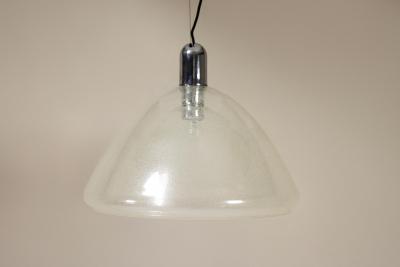 Carlo Nason Mazzega Pendant Lamp in Bullicante Murano Glass by Carlo Nason Italy 1970s