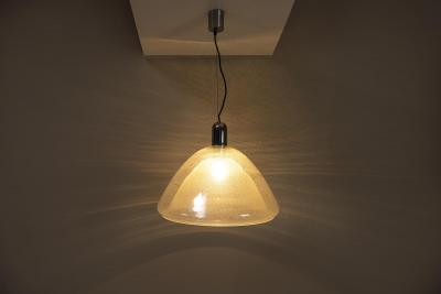 Carlo Nason Mazzega Pendant Lamp in Bullicante Murano Glass by Carlo Nason Italy 1970s