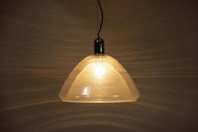 Carlo Nason Mazzega Pendant Lamp in Bullicante Murano Glass by Carlo Nason Italy 1970s