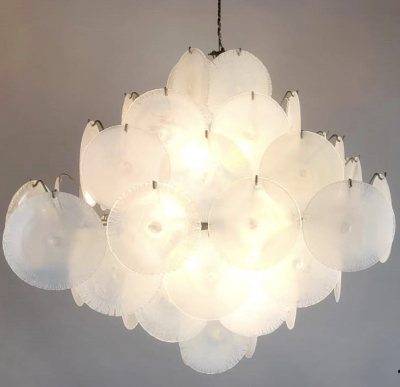 Carlo Nason Mid Century Murano Glass Discs Suspension by Carlo Nason 1960s