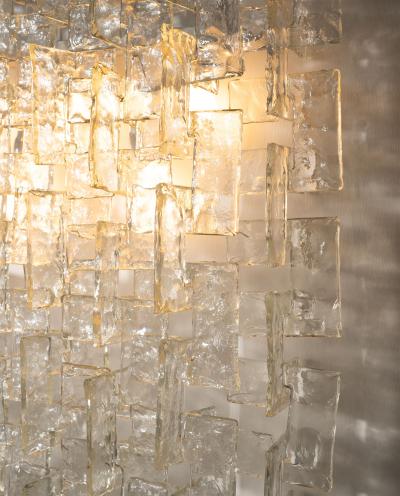 Carlo Nason Mid Century Wall Lamp by Carlo Nason Sculptural Lace Glass Italy 1970s